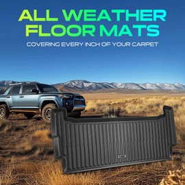 YHTAUTO Cargo Mats Compatible with Rivian R1S Adventure 2022-2024, Explore Launch Edition 2022, 7 Passenger, TPE All Weather Car Mats Waterproof Anti-Slip Odorless Trunk Liner