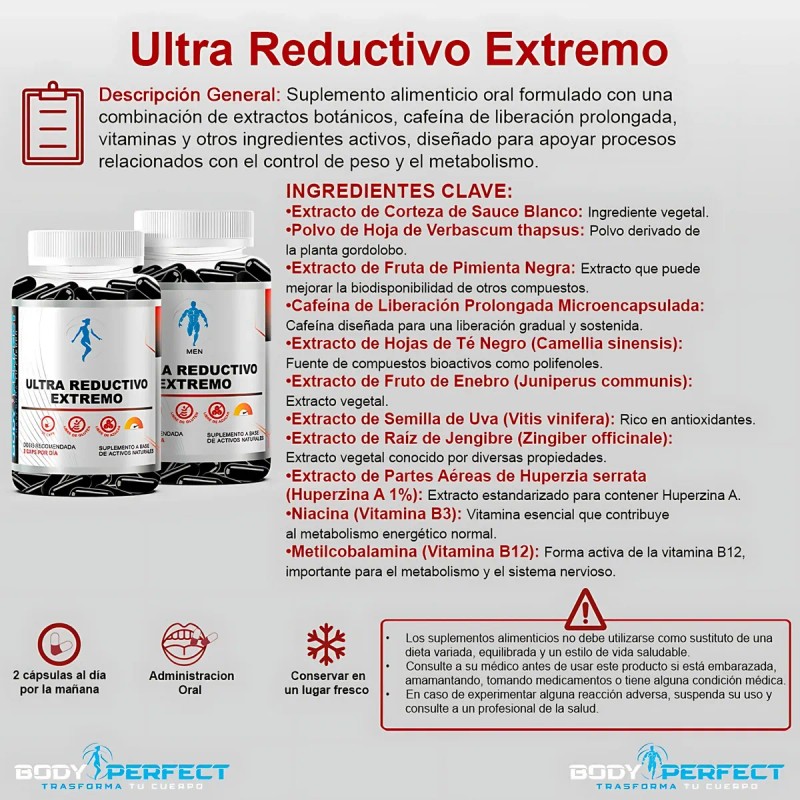 Suplemento Ultra Reductivo Extremo Para Mujer 90 Cápsulas