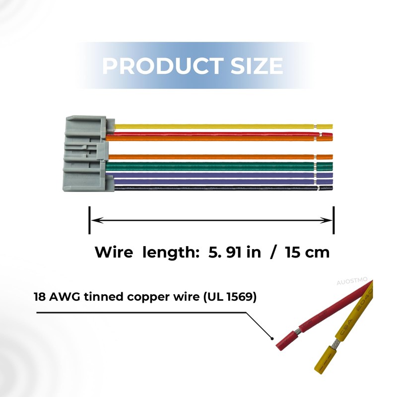 Car Stereo Radio Reverse Wiring Harness Connector (22-Pin), Interchange 71-6522,