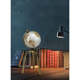 Serene Spaces Living Vintage World Antique Decorative Globe with Stand-Elegant World Map Sphere, Rotating Earth Geography Globe for Home and Office Decor, Measures 6.5" Long, 7" Wide and 17.5" High