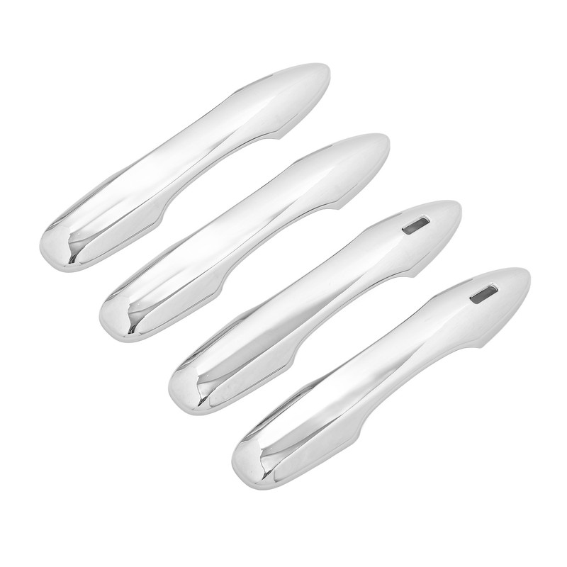 4PCS Exterior Door Handle Cover Trim ABS Chrome Self Adhesive