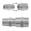 Uenede 6PCS 1/4 Inch NPT 304 Stainless Steel Hex Nipple