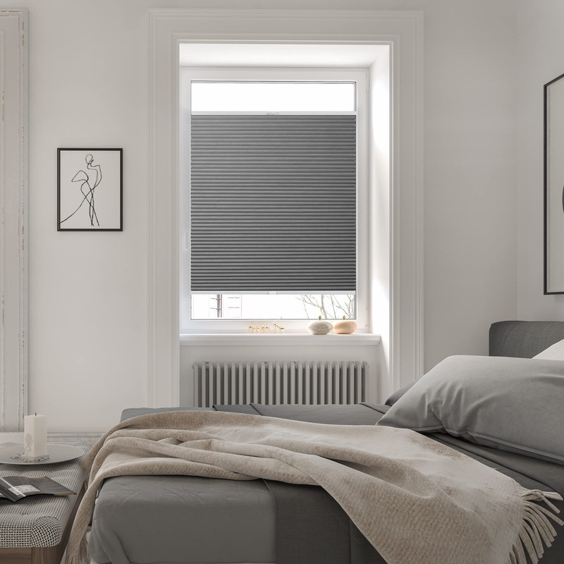 Lichtblick Klemmfix Honeycomb Pleated Blind, No Drilling, Tensioned, Blackout -