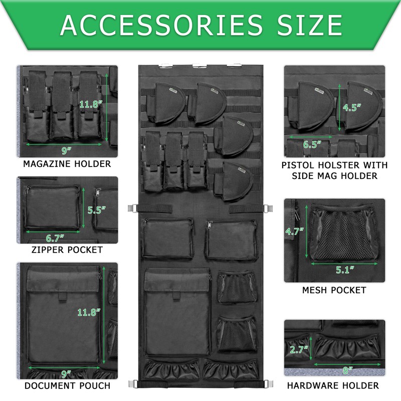 NEXT STATION Gun Safe Door Organizer,Molle Gun Safe Door Panel