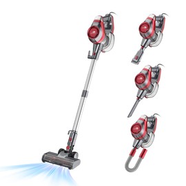 Intercleaner Corded Vacuum Cleaner, 20KPa Powerful Suction with 2 Operation Mode, Multifunction Lightweight Bagless Stick Vac with Handheld, Ultra Quiet, for Hardwood Floor Carpet Car Pet Hair
