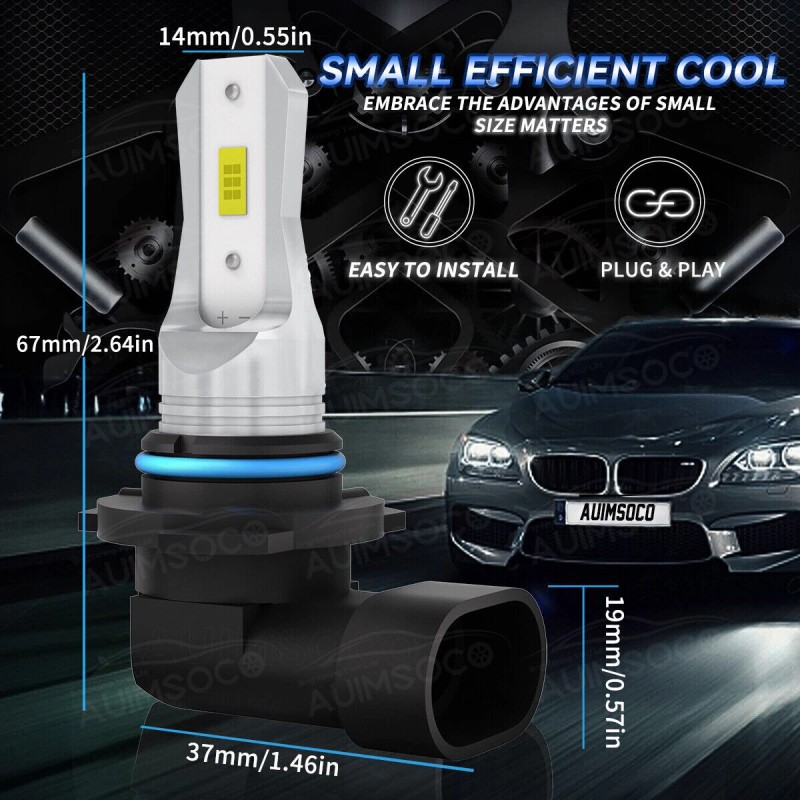 AUIMSOCO H16+H11+9005 6000K LED Combo Lights Hi/Lo Beam+Fog Light Bulb