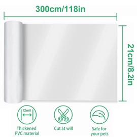 Door Protector from Dog Scratching 118" x 8.2" Cat Scratch Door Frame Single Side Adhesive Protector Anti Dog Scratch Door Guard for Dogs Clear CHUANGSEED