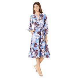 Vince Camuto Women's Casual Midi Shirt Dress, Blue, 14