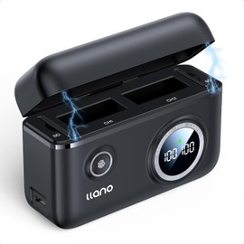 llano LP-E12 Dual Battery Charger for Canon EOS M50, M50 Mark II, M, M2, M10, M100, M200, Rebel SL1, PowerShot SX70 HS, 18W Quick Charge, Smart Digital Display, Magnetic Snap Cover