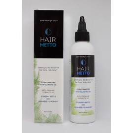 HAIRMETTO® Topical Hair Serum for Hair Regrowth, Hair Loss Products with Extracted Saw Palmetto Oil for Bald Spots, Soothes Dry and Itchy Scalp, Non-Oily, Peppermint Scent, 118 mL Bottle