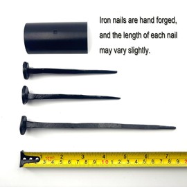 TRASEXTRA 3 Pcs Hand Forged Cross Iron Nails,Jesus Passion Type Iron Nails,Hand Forged Crucifixion Nails,Jesus Cross,Iron Nails,Suitable for Churches,Christian Families, Easter and Christmas(6 Inch)