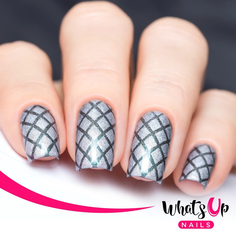 Whats Up Nails - Diamond Pattern Nail Vinyl Stencils for