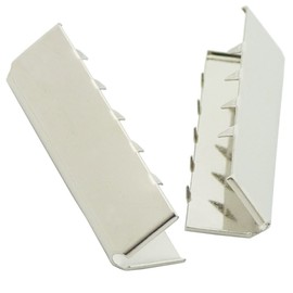 Bluemoona 100 Pcs - 1.25" 32mm Belt Buckle End Tip Nickel for Webbing Tag Bag Polypropylene