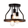 AngelcityCC Farmhouse Semi Flush Mount Ceiling Light Fixture Black Industrial