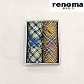 Renoma 대구백화점 레노마남녀2매 선염 손수건 세트(RDN38번) Daegu Department Store Renoma Unisex 2-Piece Jacquard Handkerchief Set (Model RDN38)