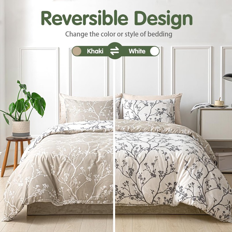 Tokokimo Double Duvet Cover Set - Spring Bedding Sets Reversible,