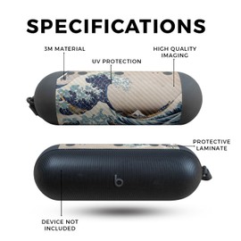 Carbon Fiber Speaker Skin Compatible with Beats Pill (2024) - Great Wave of Kanagawa - Premium 3M Vinyl Protective Wrap Decal Cover - Easy to Apply | Crafted in The USA by MightySkins