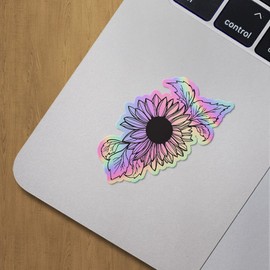 Holographic Decal Stickers of Sunflower Illustration 5 Premium Waterproof Vinyl Decal Stickers for Laptop Phone Accessory Helmet Car Window Mug Tuber Cup Door Wall Decoration ANDVER3604400HO