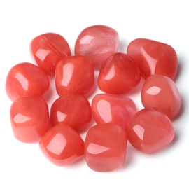 YATOJUZI Cherry Quartz Natural Healing Crystals Bulk Tumbled Polished Pocket Stones Crystal for Energy Reiki Tumbling Cabbing Balancing Decoration Home Decor Gemstones Meditation Therapy 100g