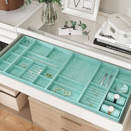 CRE8TIVE Mint Green Velvet Peel and Stick Wallpaper Felt Fabric Floral Thick Wallpaper Vinyl Wrap for Furniture Velvet Drawer Liners Jewelry Girls Bedroom Wallpaper Cabinet Living Room 30cm x 200cm