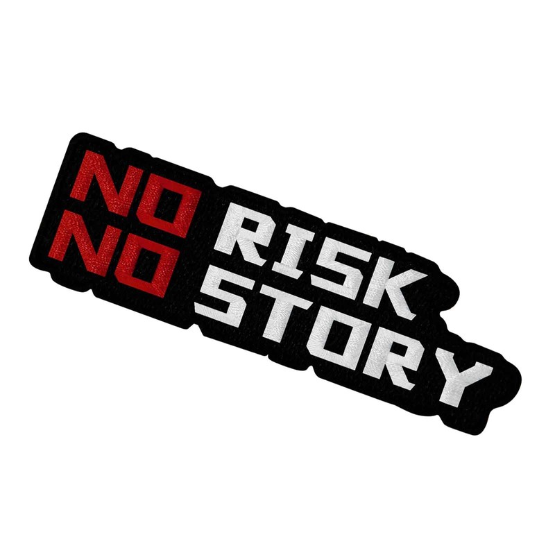 EmbTao No Risk No Story Patch Embroidered Badge Biker Applique