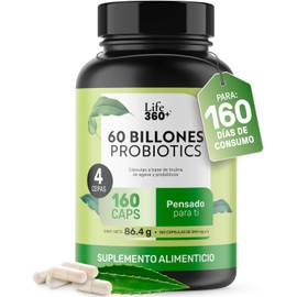 LIFE 360 Probióticos 60 Billones 4 Cepas  240 cápsulas  540mg pporción