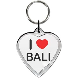I Love Bali Small Heart Shaped Key Ring