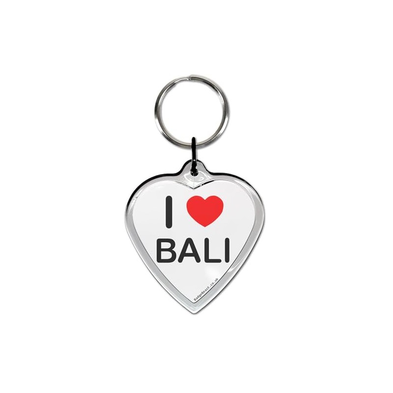 I Love Bali Small Heart Shaped Key Ring