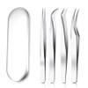 Precision tweezers 4-piece set, eyelash tweezers nail parts, precision tweezers 4-piece set, 1 piece / 정밀 족집게 4종세트 속눈썹 핀셋 네일파츠, 정밀 핀셋 4종세트, 1개