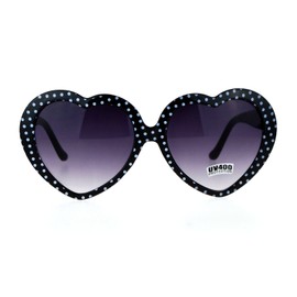 Polka Dot Black Heart Shaped Sunglasses