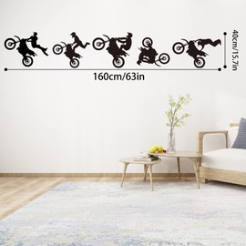 Dirt Bike Stickers, Motocross Stickers Motorcycle Wall Decal Sports Wall Stickers for Living Room Bedroom Boys Room Decoration