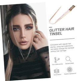 Minkissy 6pcs Tinsel Extensions Clips for Parties Festivals and Sparkling Hair Accessories for Girls and Women