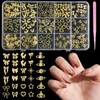 150 Pcs Cross Star Gold Nail Charms, Butterfly Bows Alloy