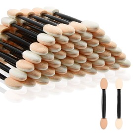 Manqianxun 50 Pack Eyeshadow Applicators, Disposable Eyeshadow Sponge Brush, Double-Sided Eye Makeup Sponge Applicators