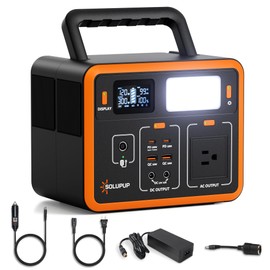 SOLUPUP Portable Power Station 90,000mAh, 288Wh LiFePO4 Battery Bank, 300W (Peak 600W) Solar Generator, with 110V AC Outlet for Camping & Emergency Backup