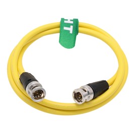 HangTon 12G 4K SDI BNC Cable for Canon C400 C500 C300 V-raptor Camera Ninja V SmallHD Portkeys Monitor Teradek Hollyland Vaxis, Yellow Canare 75 Ohm 50 cm