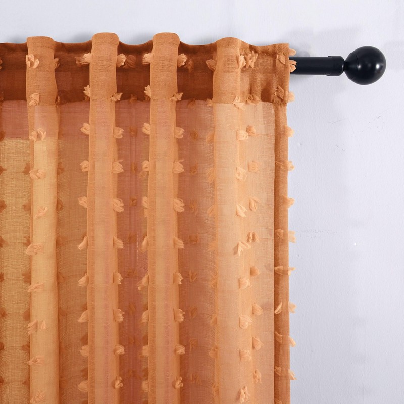 KOUFALL Burnt Orange Curtains 84 Inch Length for Living Room,Bohemian