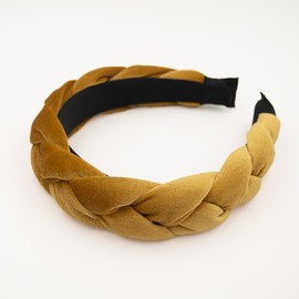 Dresyu Braided Headbands Velvet Headband for Women Soft Twisted Hair Hoop Non-Slip Wide Padded Hairband for Makeup, Washing Face, Daily Wear