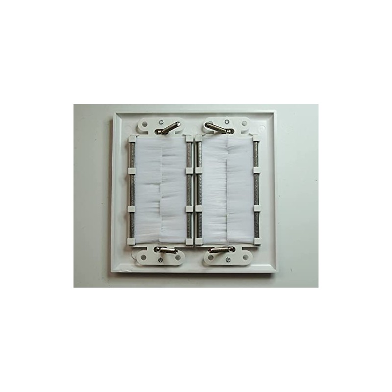 RiteAV - Dual Gang Wall Plate with Brush Bristles -