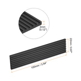 MECCANIXITY 2 Pack M.2 22110 Nvme SSD Heatsink Cooler Alloy Aluminum Heat Sink Cooling Sink for PC, 100x22x3mm, Black