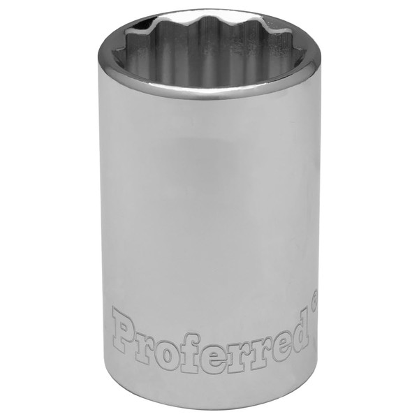 Proferred S23222 1/2" Drive SAE Socket, 11/16" Standard 12 Point