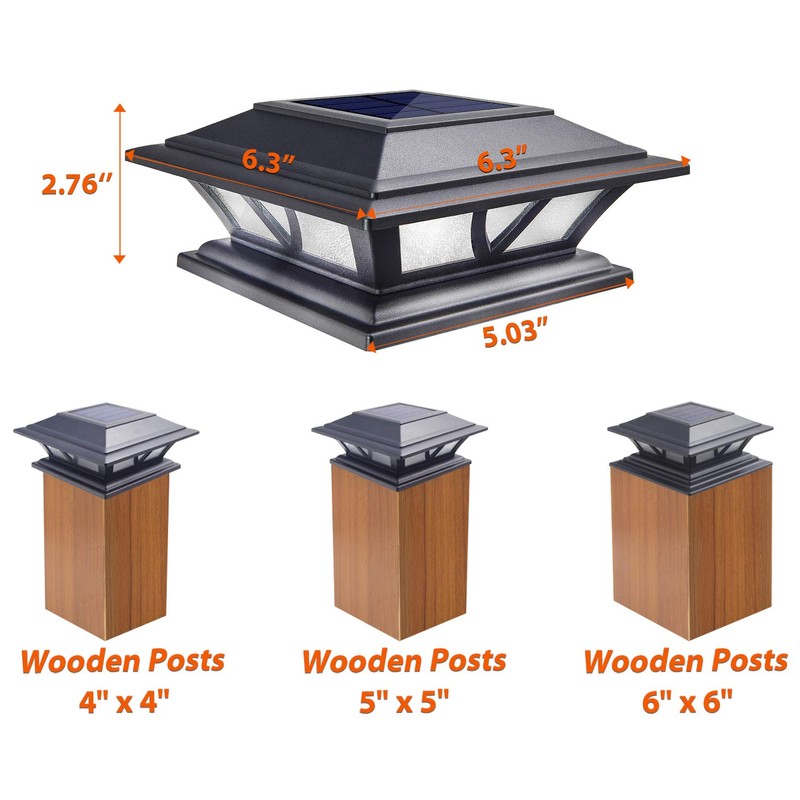 Siedinlar Solar Post Lights Outdoor 2 Modes LED Deck Fence