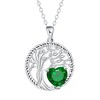 J.MOULING Women's Necklace 925 Sterling Silver Tree of Life Heart