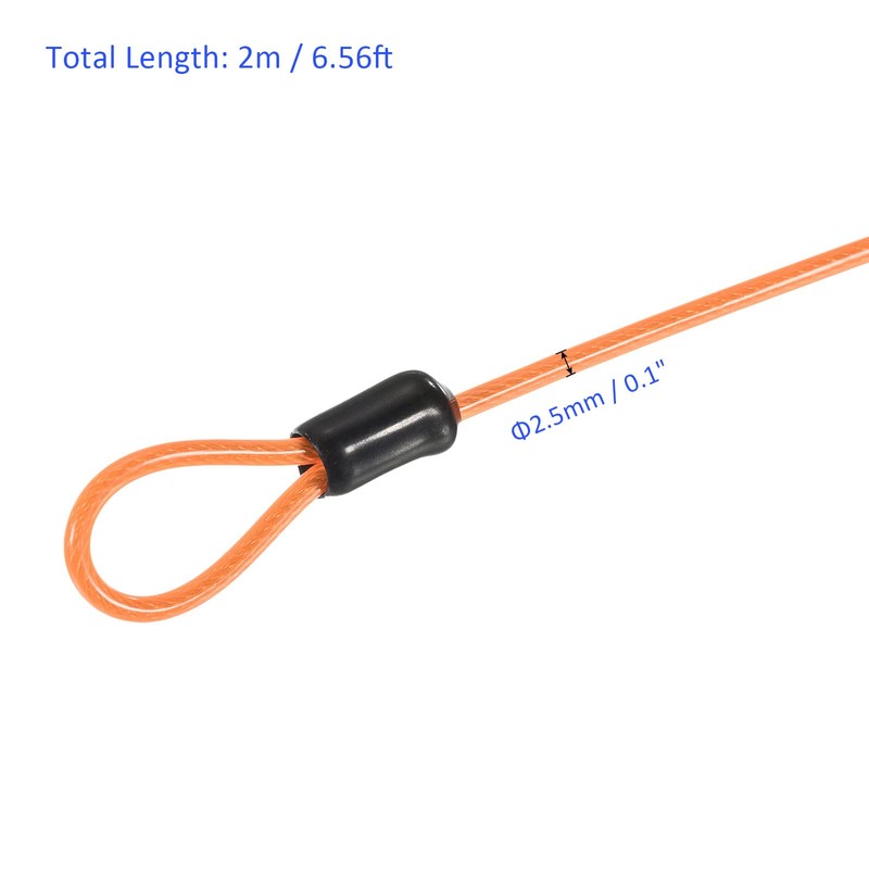 M METERXITY 2PCS Safety Cable Plastic Coated Steel Locking Rope