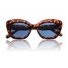 OUWEN Trendy Cat Eye Polarized Sunglasses Ladies Crystal Tortoise Shell