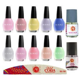 Biss, Kit 10 Esmaltes 5 ml  Top Coat, Aceite y Lima                                                                                                   