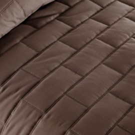 Southshore Fine Linens - The Brickyard Collection - Lightweight, 3 Piece Quilt Set, King/California King, Chocolate Brown