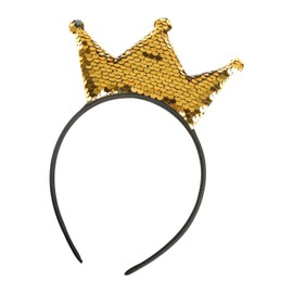 Rumyve Sequins Crown Headband,Glitter Hair Bandm,Sparkling Sequins Crown Headband for Girls Women Birthday Christmas Party