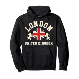 Vintage London United Kingdom UK Union Jack England Souvenir Pullover Hoodie