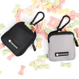 COOWONE Dog Treat Pouch 2 Pcs with Training Clicker, Waterproof Small Dog Treat Bag for Lead, Hands Free Dog Walking Bag with Carabiner, Dog Poop Bag Holder for Pet Puppy Travel or Outdoor Use